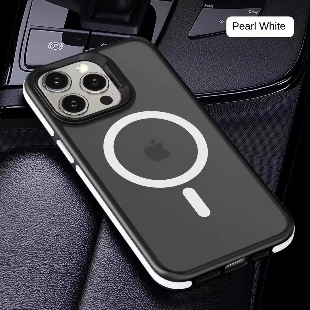 Magnetic Luxury Matte Translucent Shockproof Case for iPhone 11, 12, 13, 14, 15, 16 Pro Max with MagSafe Wireless Charging Compatibility
