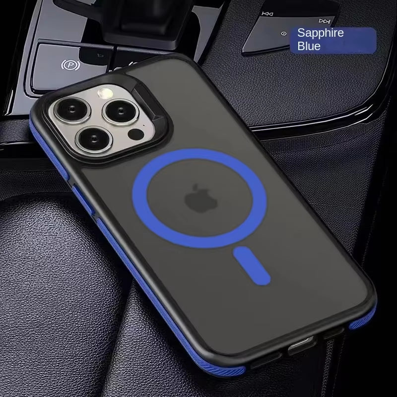Magnetic Luxury Matte Translucent Shockproof Case for iPhone 11, 12, 13, 14, 15, 16 Pro Max with MagSafe Wireless Charging Compatibility