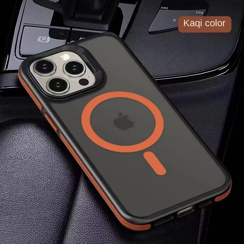 Magnetic Luxury Matte Translucent Shockproof Case for iPhone 11, 12, 13, 14, 15, 16 Pro Max with MagSafe Wireless Charging Compatibility