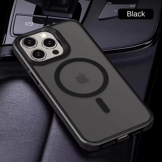 Magnetic Luxury Matte Translucent Shockproof Case for iPhone 11, 12, 13, 14, 15, 16 Pro Max with MagSafe Wireless Charging Compatibility