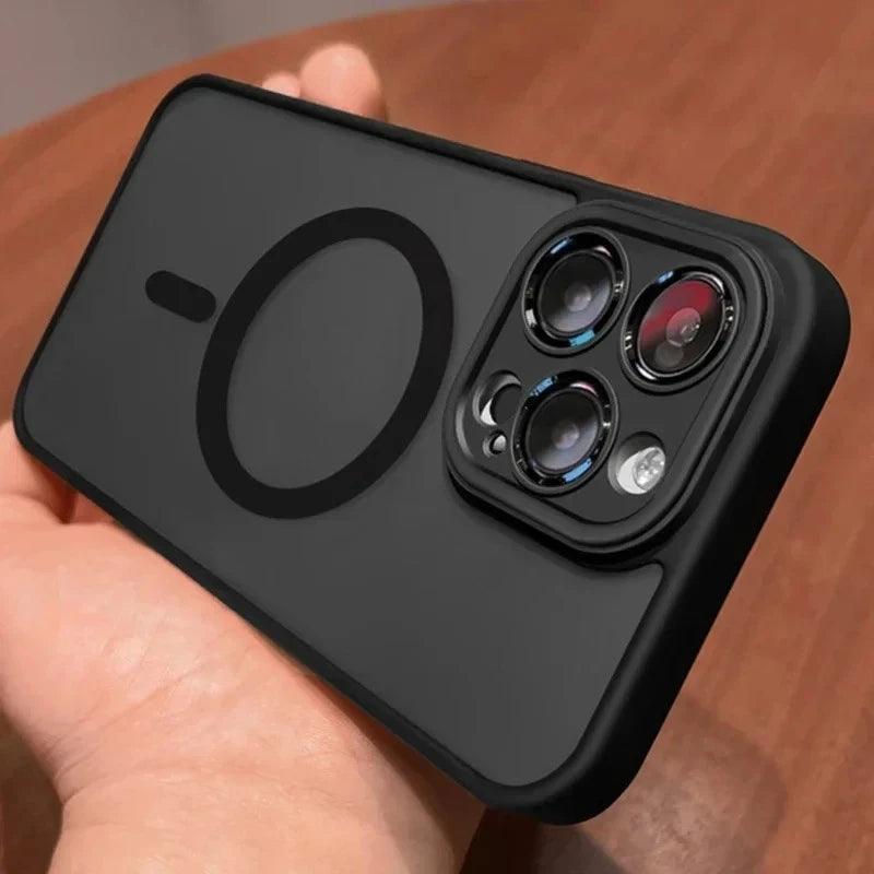 Original Case For iPhone 17 Air 16 15 14 Pro Max Plus For Magsafe Magnetic Wireless Charge Lens Protector Matte Cover