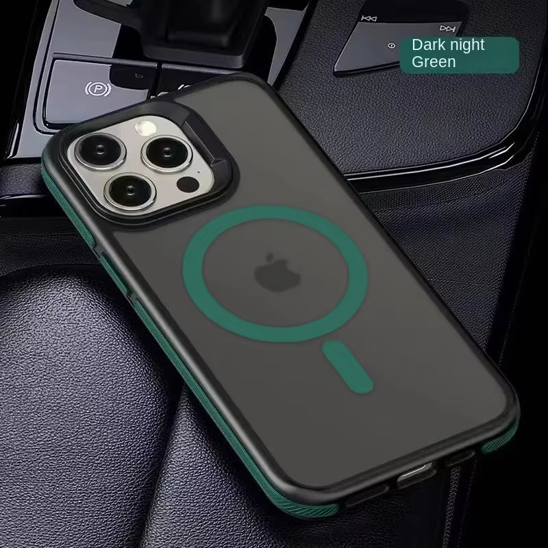 Magnetic Luxury Matte Translucent Shockproof Case for iPhone 11, 12, 13, 14, 15, 16 Pro Max with MagSafe Wireless Charging Compatibility